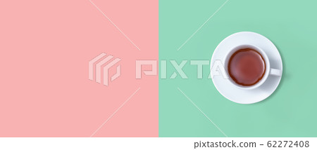 A cup of tea overhead view 62272408