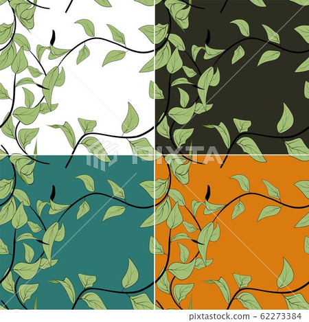 Colorfull leaves in modern style on colorfull Colorfull leaves in modern style on colorfull 62273384
