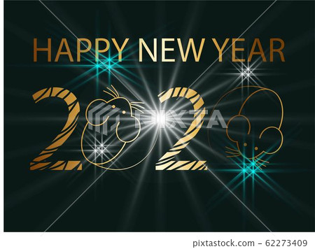 2020 on golden background. Festival decoration 62273409