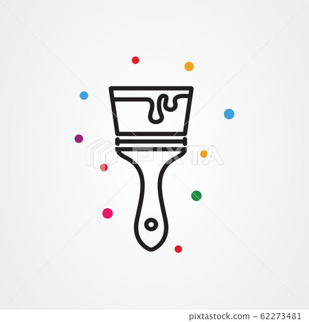 Paint brush icon. simple flat vector illustration. - Stock Illustration ...