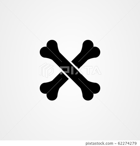 Crossbones icon logo design. flat vector 62274279