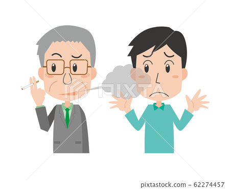 Cigarettes, the elderly, smoke, sidestream... - Stock Illustration ...