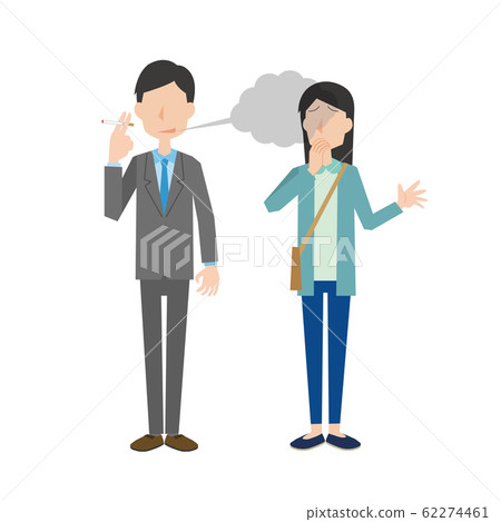 Cigarette man office worker smoke nuisance woman 62274461