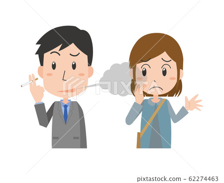 Cigarette man office worker smoke nuisance woman Cigarette man office worker smoke nuisance woman 62274463