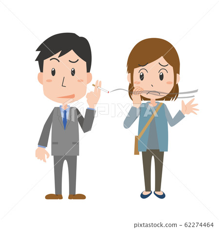 Cigarette man office worker smoke nuisance woman Cigarette man office worker smoke nuisance woman 62274464