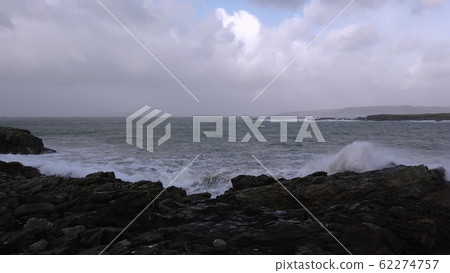 Crashing ocean waves in Portnoo during storm Ciara in County Donegal - Ireland Crashing ocean waves in Portnoo during storm Ciara in County Donegal - Ireland 62274757