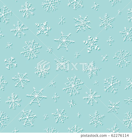 Snowflakes winter and Christmas seamless pattern on blue background, vector illustration. 62276114