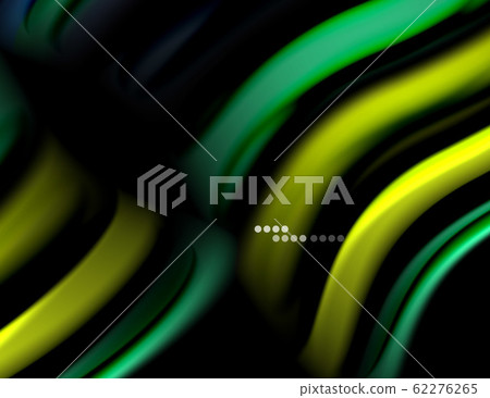Silk smooth lines on black, liquid fluid color waves. Vector Illustration Silk smooth lines on black, liquid fluid color waves. Vector Illustration 62276265