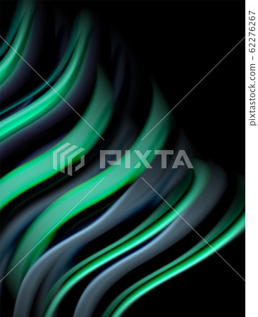Silk smooth lines on black, liquid fluid color waves. Vector Illustration Silk smooth lines on black, liquid fluid color waves. Vector Illustration 62276267