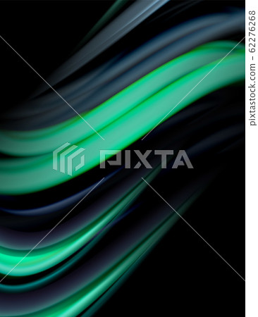 Silk smooth lines on black, liquid fluid color waves. Vector Illustration Silk smooth lines on black, liquid fluid color waves. Vector Illustration 62276268