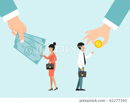 Business concept of different salary for gender equal vector illustration. Business managers with differing gender gap and salaries. Business concept of different salary for gender equal vector illustration. Business managers with differing gender gap and salaries. 62277393