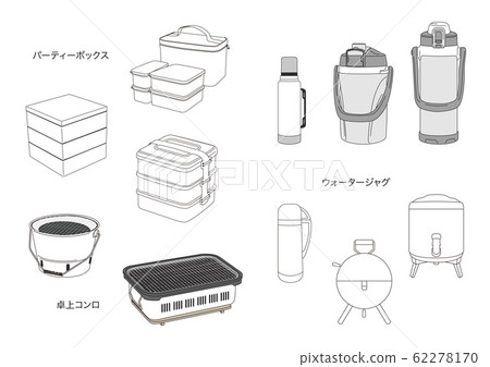 Daily necessities illustration / line drawing / outdoor 4 62278170