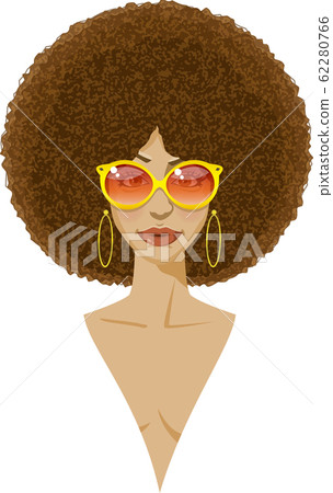 Upper body of black woman. Image illustrations (70s and 80s) Upper body of black woman. Image illustrations (70s and 80s) 62280766