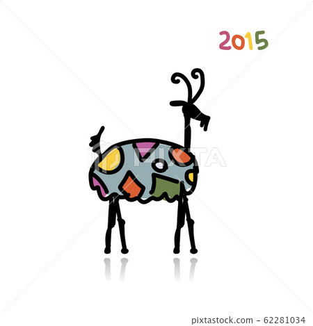 Funny goat sketch. Symbol of 2015 new year 62281034