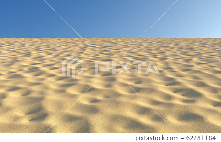 Sand with bumps and fossas under blue sky 62281184