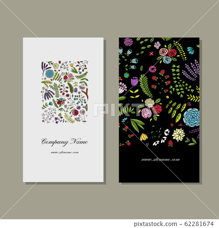 Business card, floral design Business card, floral design 62281674
