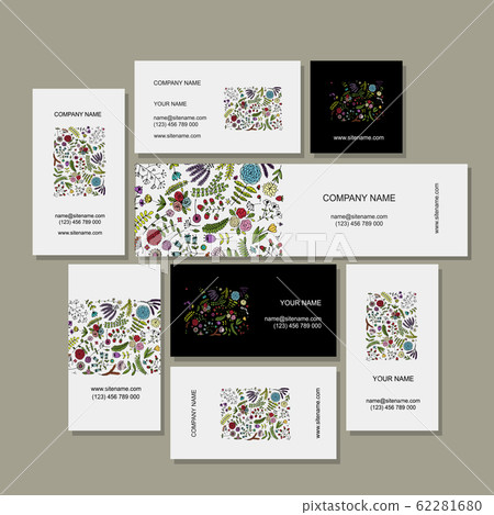 Business cards collection, floral design Business cards collection, floral design 62281680