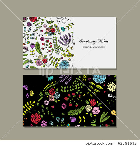 Business card, floral design Business card, floral design 62281682