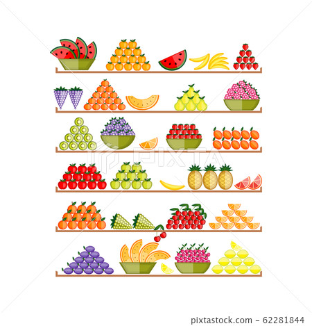 Shelves with fruits for your design Shelves with fruits for your design 62281844