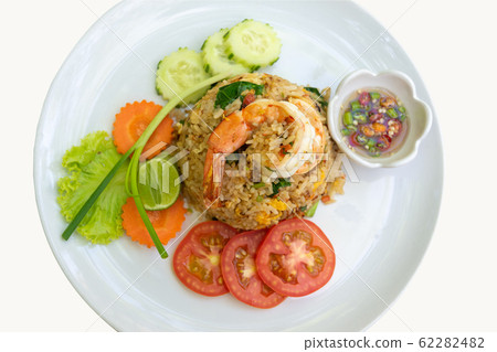 Fried rice with shrimp. 62282482