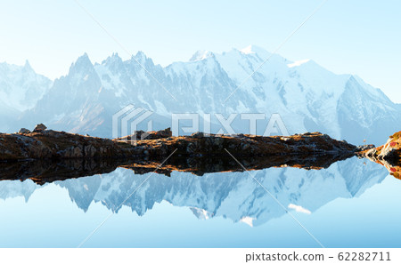 Chesery lake and Monte Bianco mountains 62282711