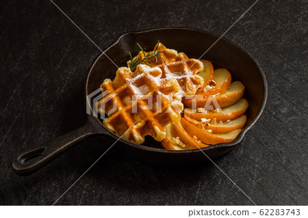 Waffles of Dutch, French and Belgian foods 62283743