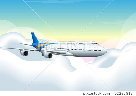 Airplane flying in the blue sky - Stock Illustration [62283812] - PIXTA