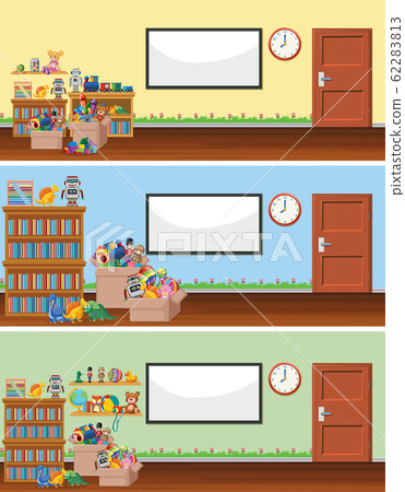 Background scene with whiteboard and toys 62283813