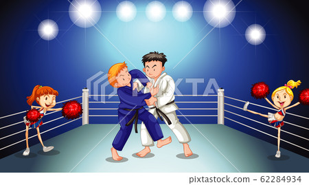 Background scene with athletes of taekwondo in the 62284934