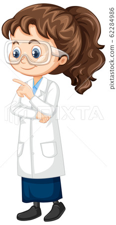 Girl in science gown on isolated background Girl in science gown on isolated background 62284986