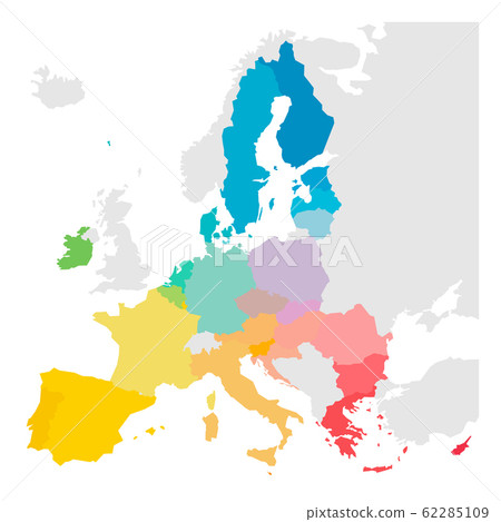 Colorful vector map of EU, European Union. Member states after brexit in 2020 62285109