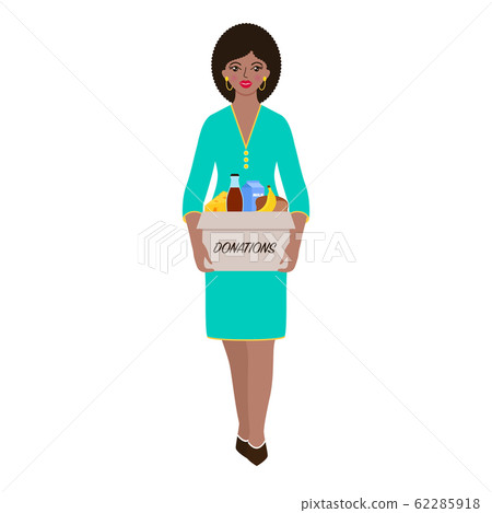 woman with donations woman with donations 62285918