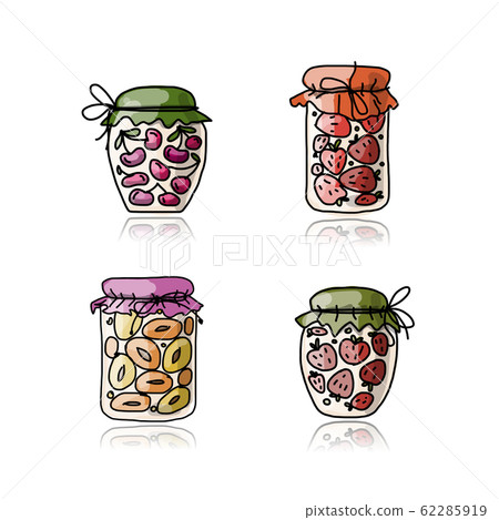 Jar with jam, sketch for your design 62285919