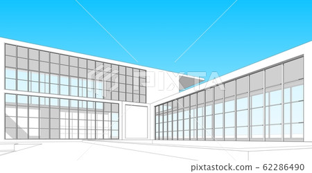 Modern architecture wireframe. Concept of urban Modern architecture wireframe. Concept of urban 62286490