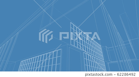 Modern architecture wireframe. Concept of urban Modern architecture wireframe. Concept of urban 62286492
