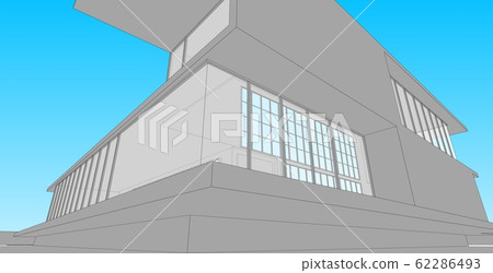 Modern architecture wireframe. Concept of urban Modern architecture wireframe. Concept of urban 62286493