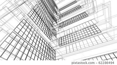 Modern architecture wireframe. Concept of urban Modern architecture wireframe. Concept of urban 62286494