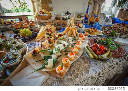 Beautifully decorated catering banquet table with 62286935