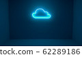 3D render illustration of cloud neon light sign on the wall 62289186