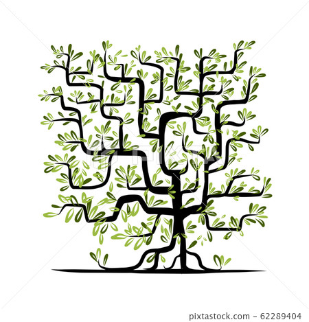 Green tree square shape for your design - Stock Illustration [62289404 ...