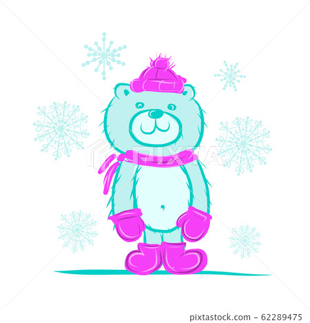 Funny santa bear for your design 62289475