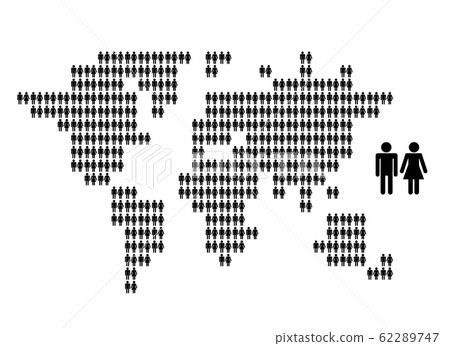 World map made from people icons for your design - Stock Illustration ...