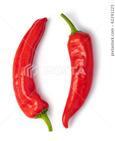 Red chili pepper on a white background Red chili pepper on a white background 62291223