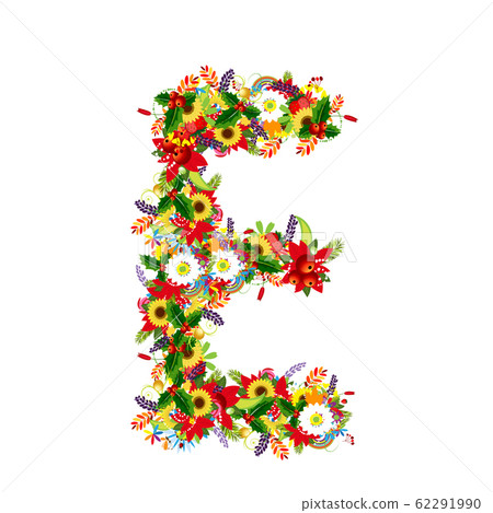Floral Letter E For Your Design Stock Illustration