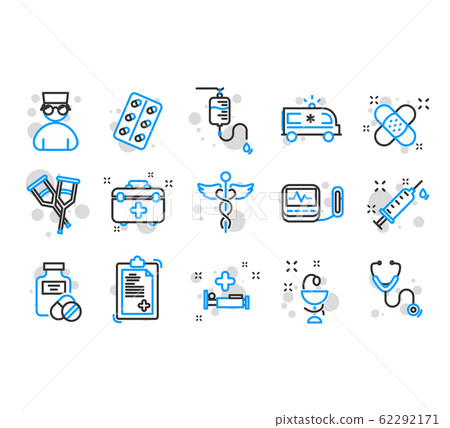 Line icons set of hospital - Stock Illustration [62292171] - PIXTA