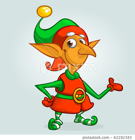 Cartoon Christmas boy elf cartoon. Cute Happy Cartoon Christmas boy elf cartoon. Cute Happy 62292383