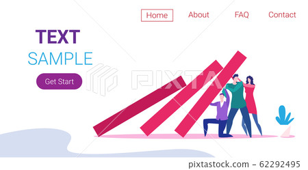 businesspeople team stopping domino effect crisis management chain reaction finance intervention conflict prevention concept horizontal full length copy space 62292495