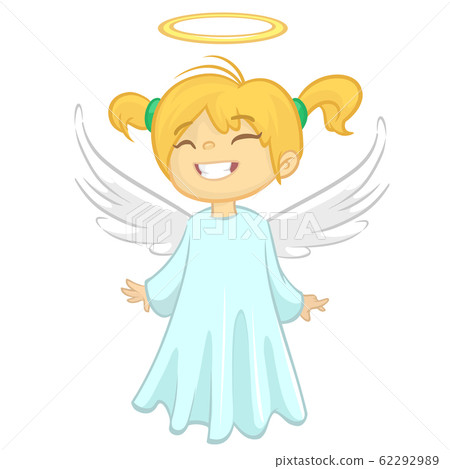 Cartoon angel. Vecor illustration of flying... - Stock Illustration  [62292989] - PIXTA