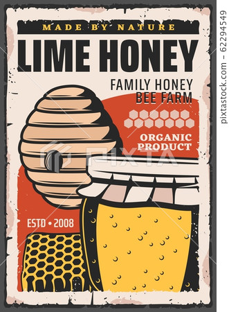 Honey jar, wild bee hive and honeycomb 62294549