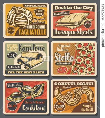 Italian pasta, conchiglie, cannelloni and lasagna Italian pasta, conchiglie, cannelloni and lasagna 62294583